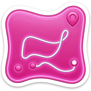 pink big gps map lines sticker