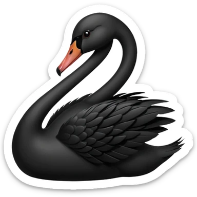 A black colour swan facing towards right side sticker