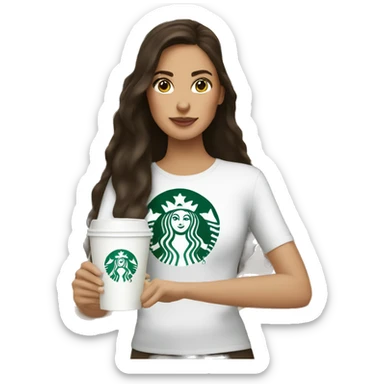 Brunette and starbucks sticker