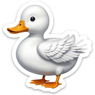 A white duck fused with an airplane  sticker