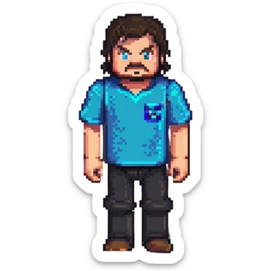 Jack Black as a Minecraft character sticker