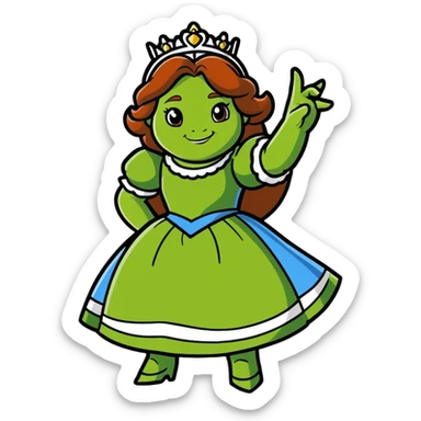 Princess Fiona in action pose, ready for adventure sticker