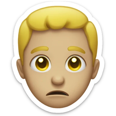 Heartbroken yellow faced emoji  sticker