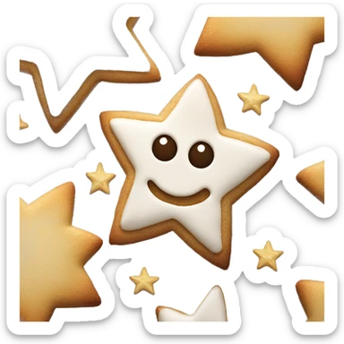 Christmas Cookie in star shape with glazed sugar sticker