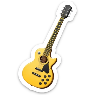 Bana elektronik gitar emojisi yap ama bir tane yüz emojisinin elinde olsun elektronik gitar siyah olsun  sticker