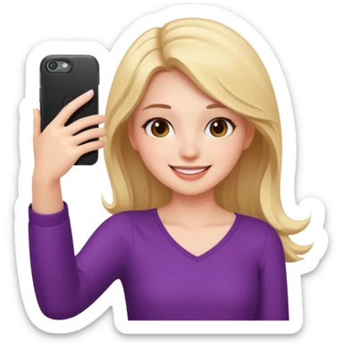 Girl taking selfie, different pose and outfit sticker
