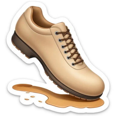 a full human leg with a sneakered foot pressing down on the ground. The shoe sole touches the floor, and directly beneath it a fresh shoe print is clearly visible. Rounded, glossy, smooth, soft shadows, white background.





 sticker