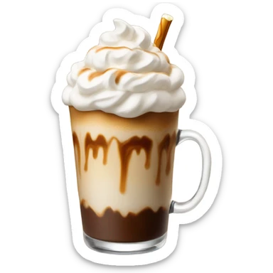 Ice Carmel coffee with whipped cream  sticker