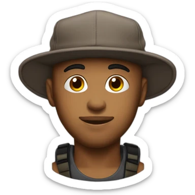 Booba avec une casquette ou est ecris "omni" sticker