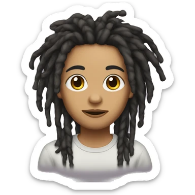 light skin w dreads sticker
