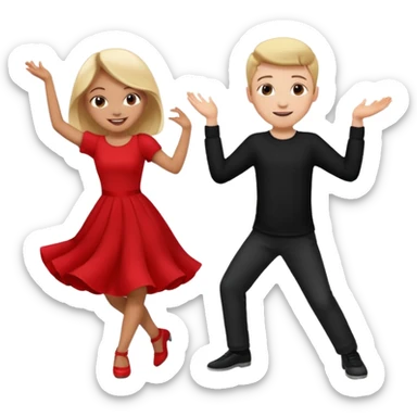 Wow good now just change the colour of dress girl red boy black dance sticker