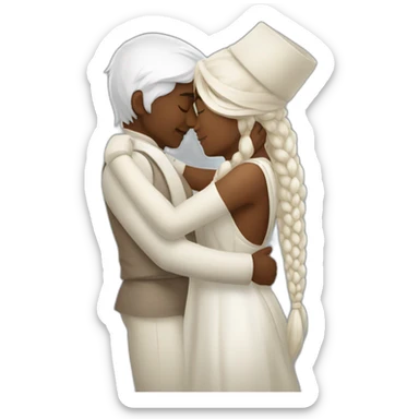 Minet blanc et minet indien embrace sticker