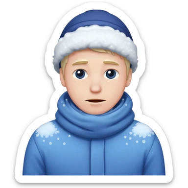 a man covered with snow sticker