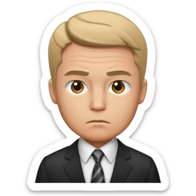 a salesman without a smile sticker