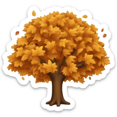 autumn tree with leaves falling  sticker