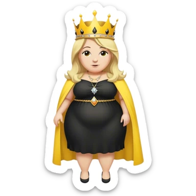 Full Body  plus size Queen bee woman with  blonde hair and big nose sticker