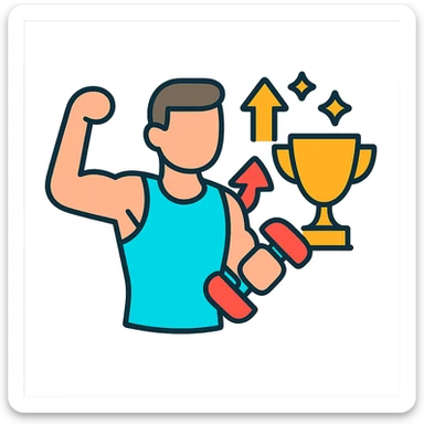 a sportman has a great results doing his workouts sticker