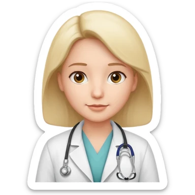 doctor with stethoscope and white coat, friendly expression sticker