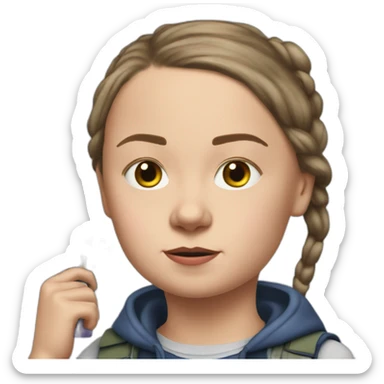 Greta thunberg, watergun to her forehead sticker