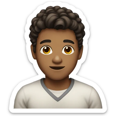 23 year old boy with dark hair and light -brown skin  sticker
