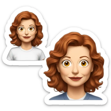 actor younger susan sarandon cartoon wearing tee  sticker