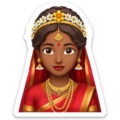 south indian bride getup. sticker