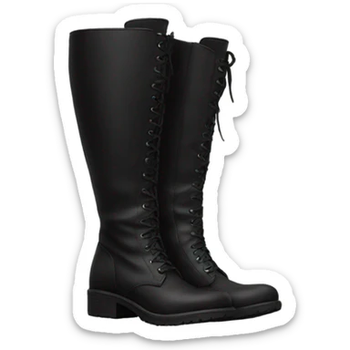 Black leather knee high boots  sticker