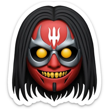 Um emoji gotico com a máscara de espinhos do integrante do slipknot joey jordison sticker