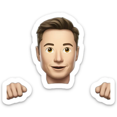 Elon musk riding in a Tesla cyber truck  sticker