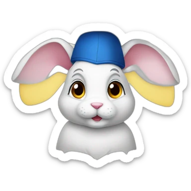 Ukrainian rabbit student in a square academic cap sticker