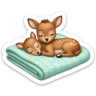 Baby Deer Sleeping in Bed sticker