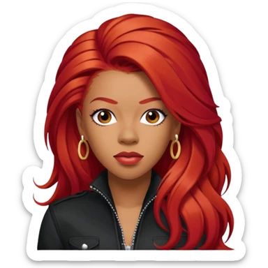 Keyshia Cole with long red hair sticker