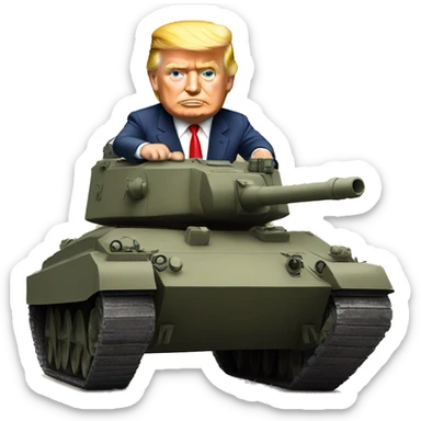 Trump Riding A Tank sticker
