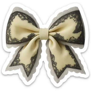 Make the gothic yellow bow pastel yellow while keeping the lace and velvet details. Maintain a photorealistic style and keep the background transparent. sticker