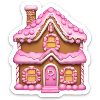 Gingerbread house pink sticker