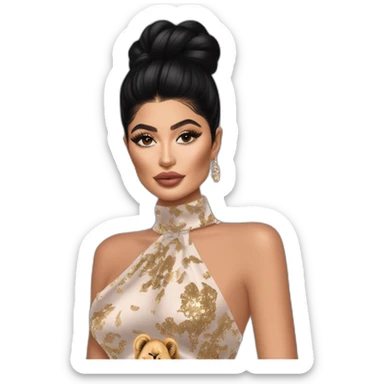 Kylie Jenner wearing a Schiaparelli lion dress sticker