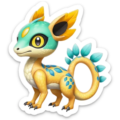 Meloetta-Agumon-Trico-Pokémon-Fakémon-fusion-hybrid-creature sticker