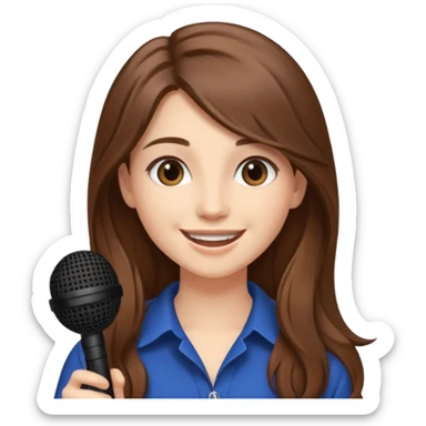 Singer Young woman – long hair, around 20s, holding microphone close sticker