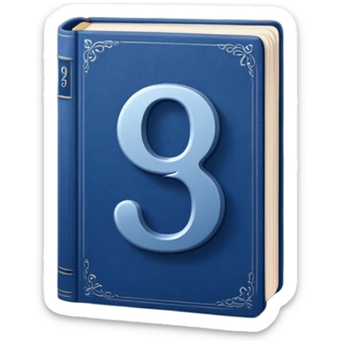 Dark blue book with a number "9" in the cover sticker