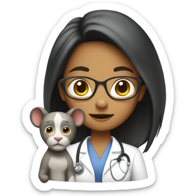 Girl veterinarian with jungle animals sticker