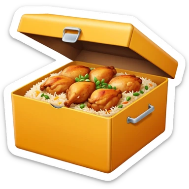 i want an emoji of biriyani in a delivery box sticker