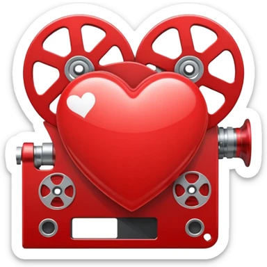 heart with a film reel motif sticker