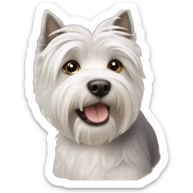 West Highland White Terrier and brown gray boomer dog sticker