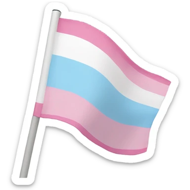 transgender pride flag with five horizontal stripes: light blue, pink, white, pink, and light blue sticker