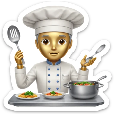 obot chef preparing a gourmet meal sticker