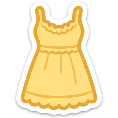frilly lacey butter yellow summer sundress, flat twitter-style emoji sticker