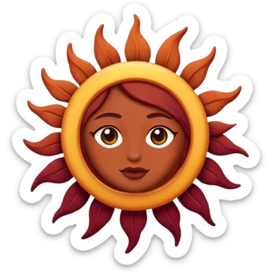 Terracotta sun Burgundy sticker