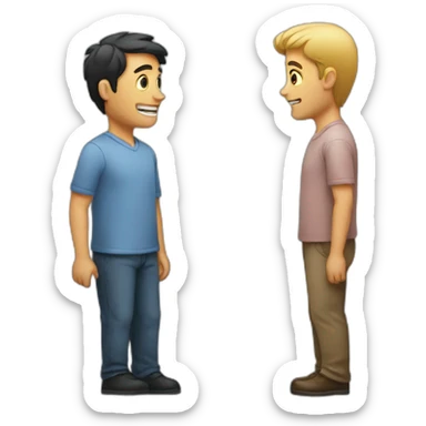 a man talking to another person sticker