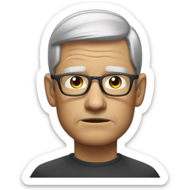 sad tim cook sticker