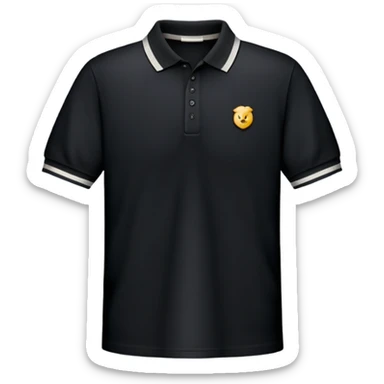 Black polo shirt, classic collared shirt sticker